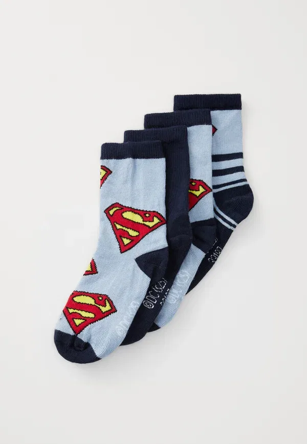 Носки 4 шт, хлопок, Jasper superman, Name It, dusty blue, голубой