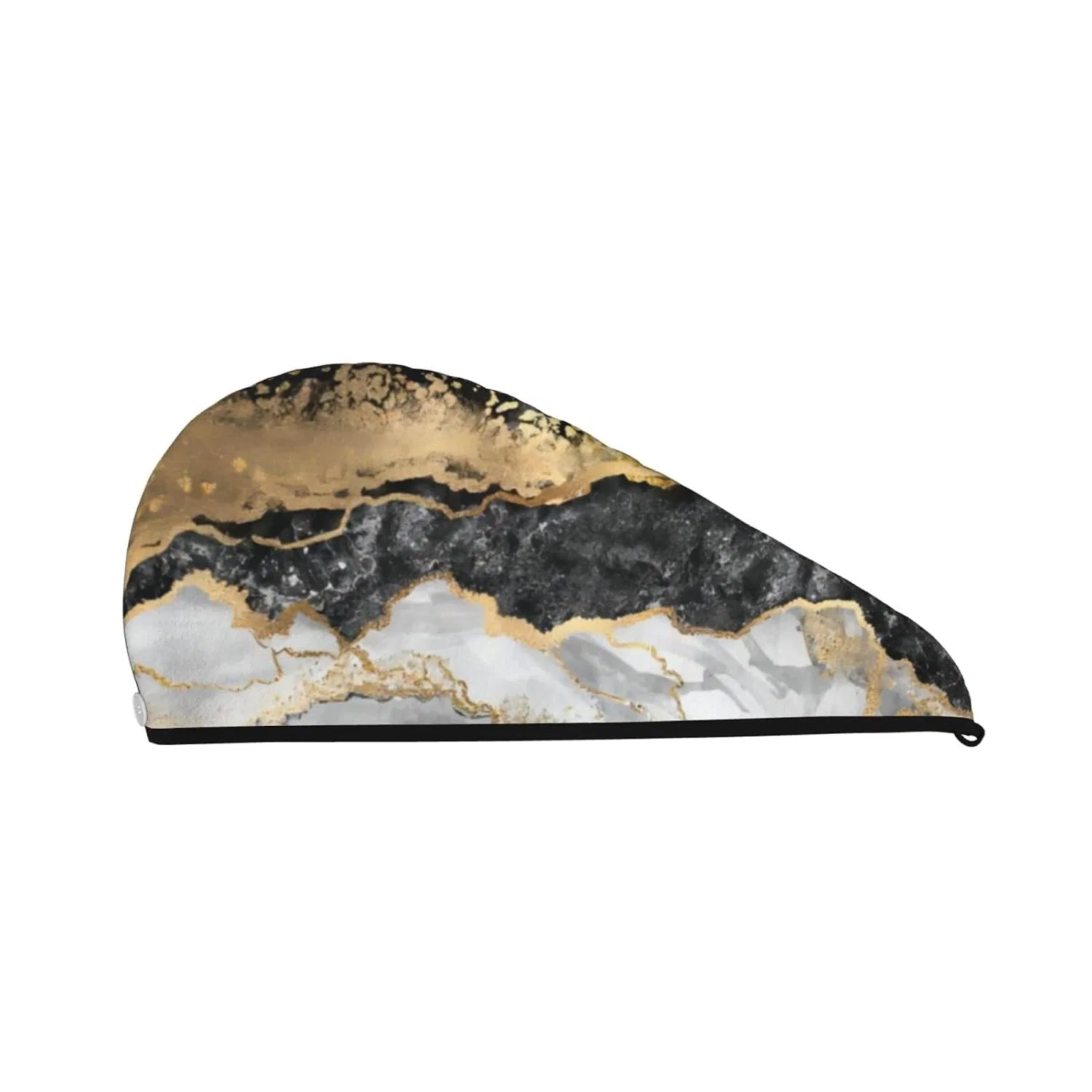 Шапочка для душа TOPUNY, Black/white/gold foil marble