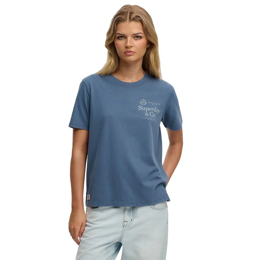 Футболка с коротким рукавом Superdry Luxe Casual Relaxed Fit, синий
