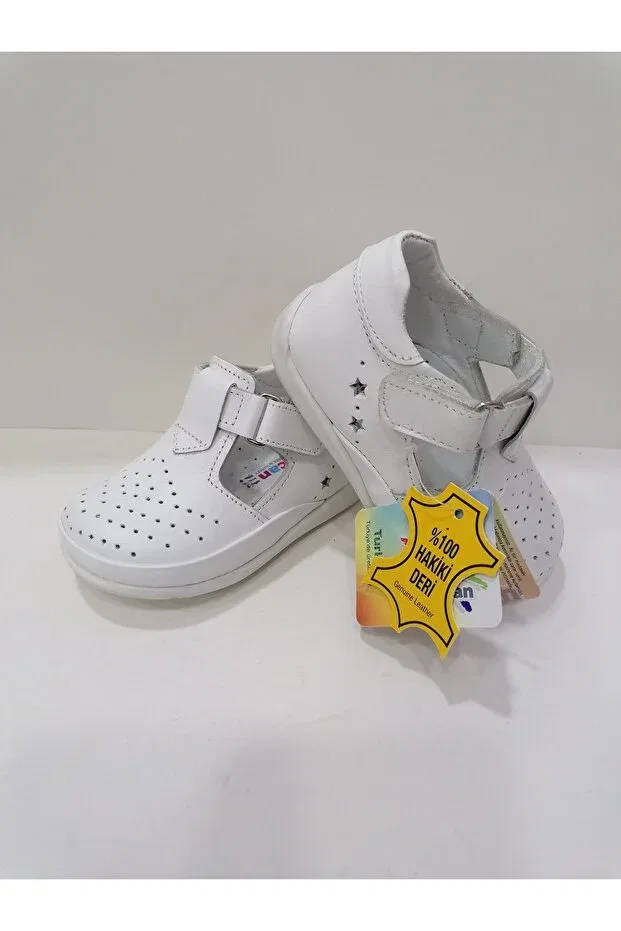 Детские туфли для девочек кожаные Özgür Kids, White — фото 4