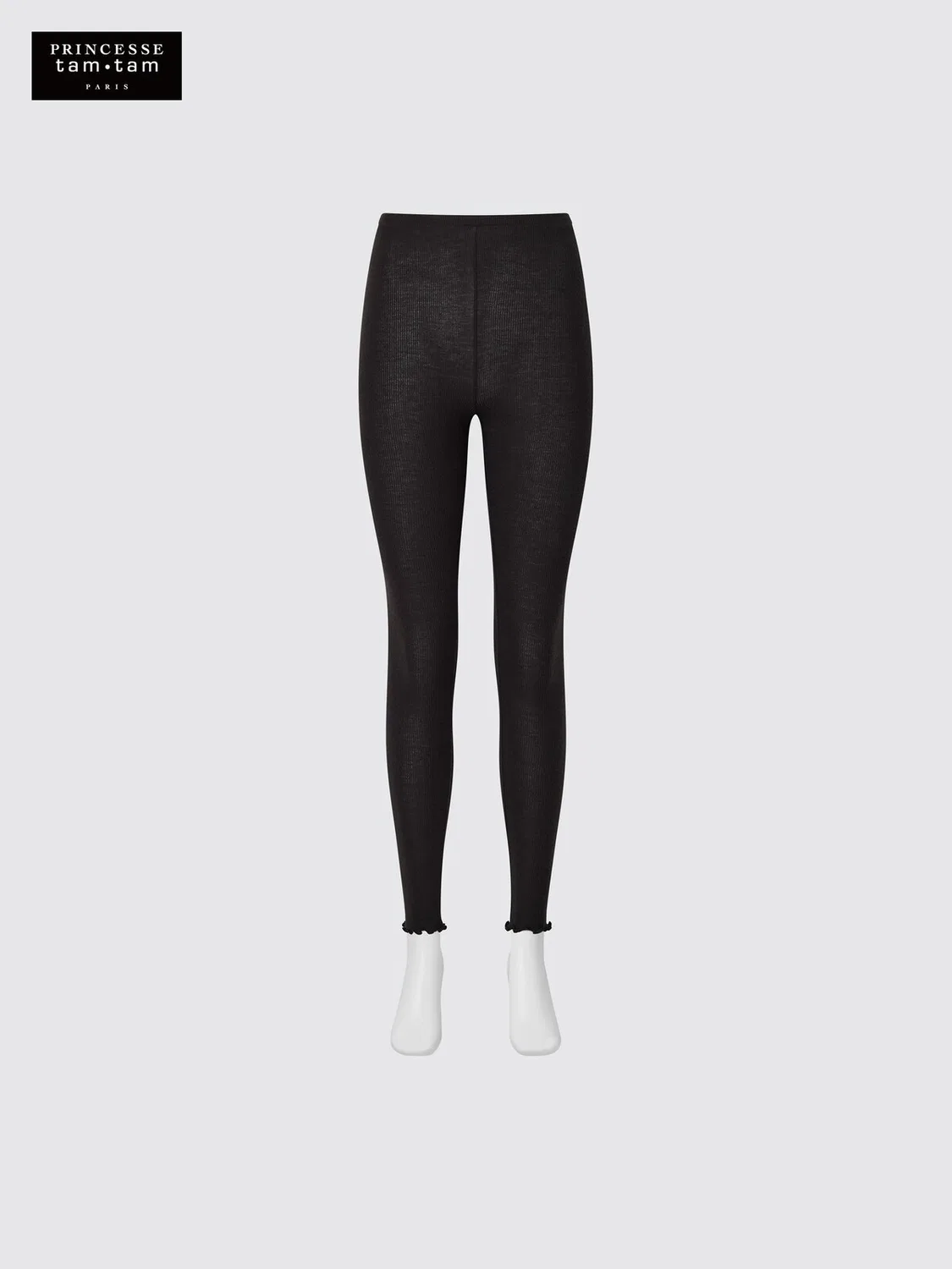 Леггинсы Uniqlo Heattech, ультратеплые ребристые из кашемировой смеси, темно-синий — фото 2
