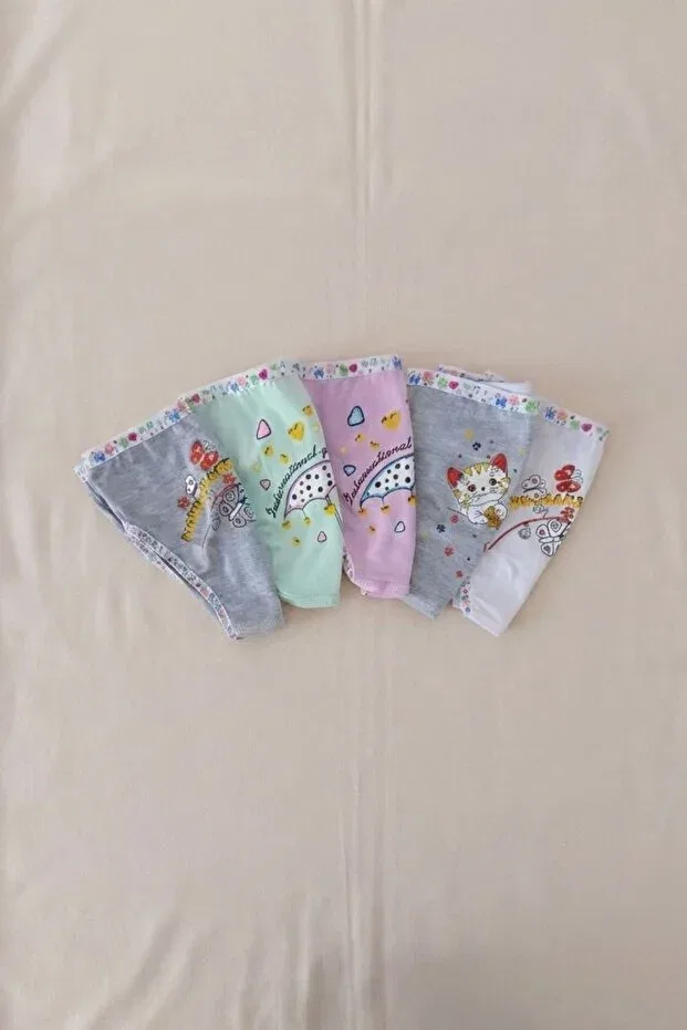 Детские трусы для девочек хлопковые 5 шт. 5-Pack cotton baby girl briefs Tutku, Multicolor — фото 4