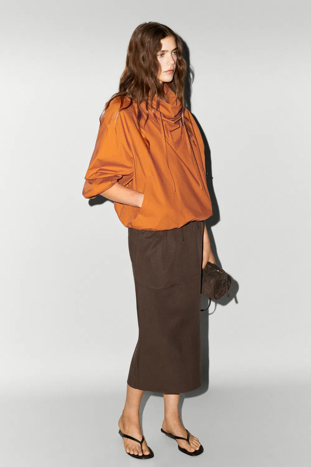 Техническая куртка-бомбер Massimo Dutti, оранжевый — фото 2