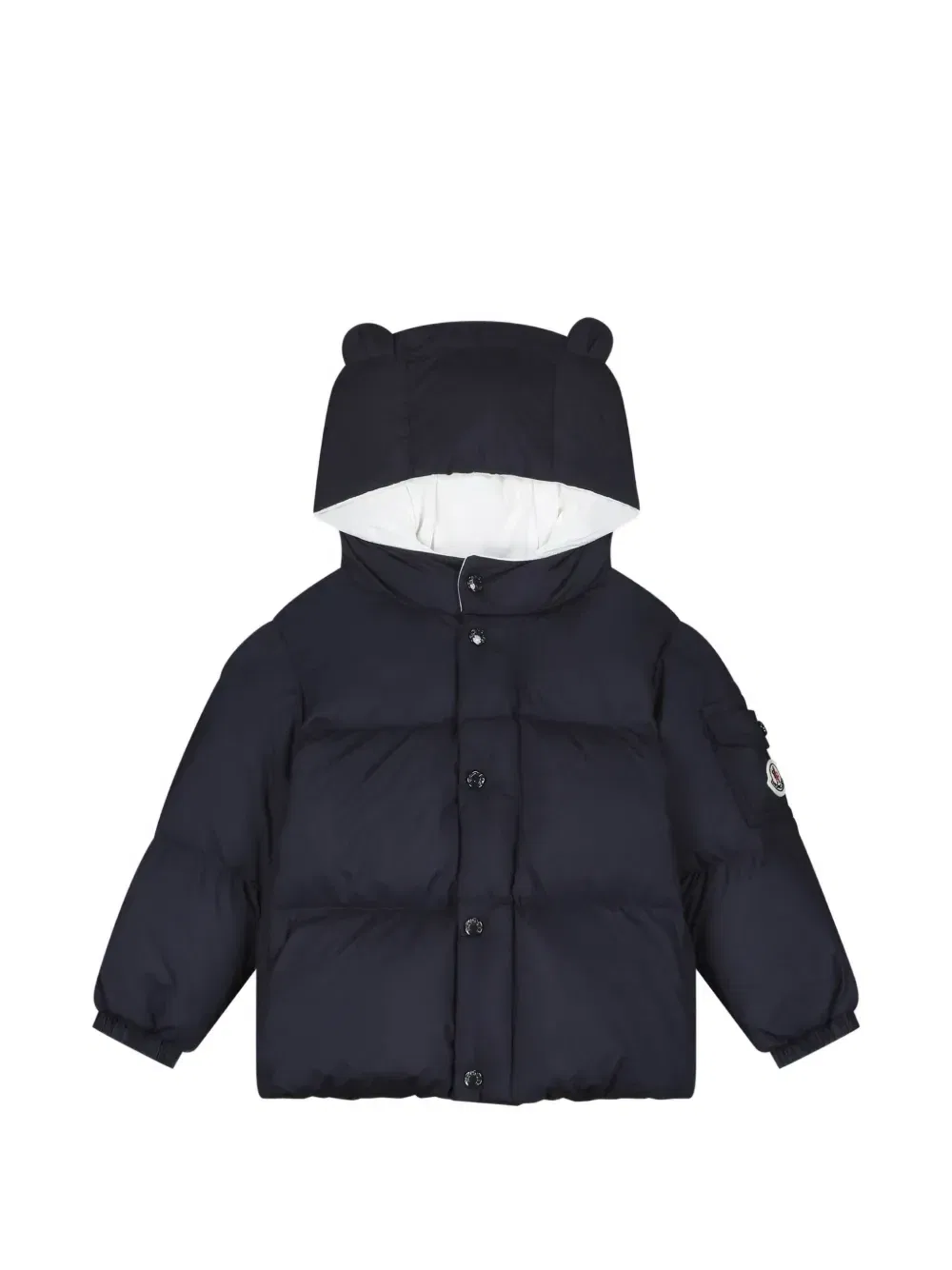 Пуховик с отделкой в виде ушей Moncler Enfant, синий