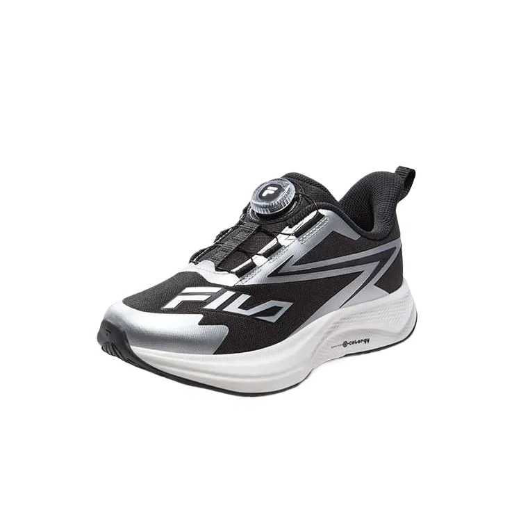 Детские кроссовки для мальчиков с шнуровкой FILA KIDS THUNDER Super Leap, Black/Space Silver — фото 4