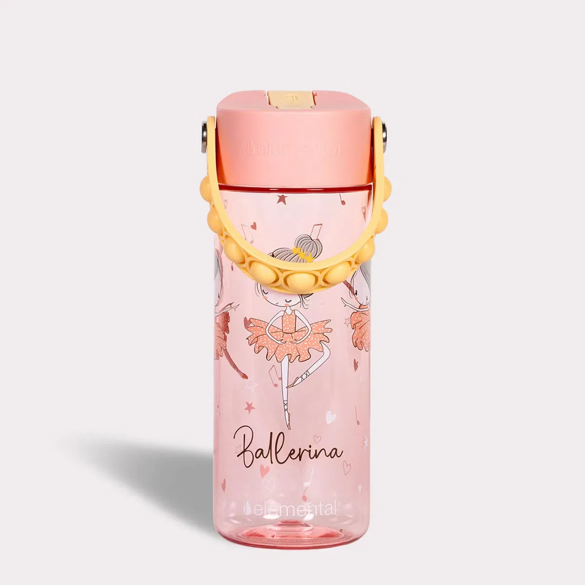 Детская бутылка для воды 530 мл с трубочкой и поп-ит ручкой Splash Elemental, Ballerina