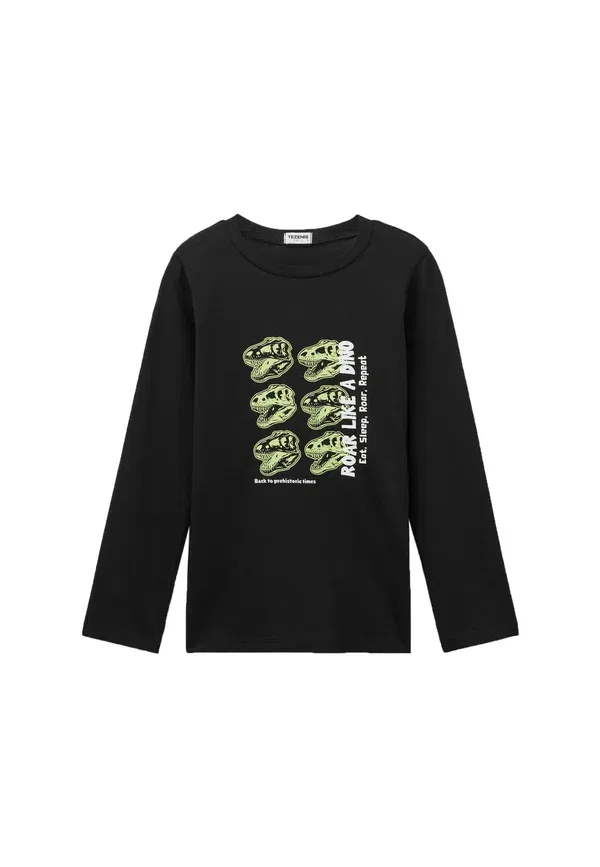 Футболка с принтом динозавров Long sleeved top Tezenis black, черный