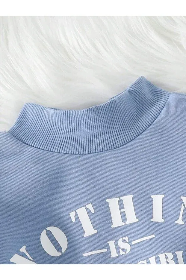 Детский комплект свитшота и брюк с принтом Machetta, Babyblue — фото 2