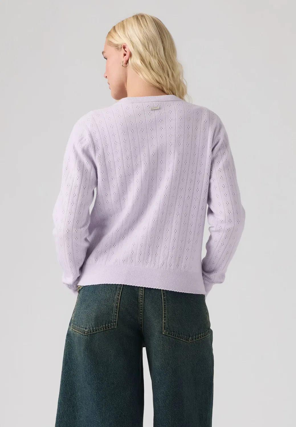 Очень мягкий кардиган с круглым вырезом, ажурной отделкой Levi'S, Lavender Blue
