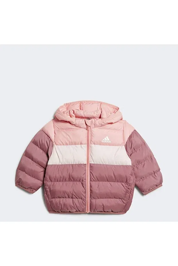 Детская зимняя куртка с капюшоном Adidas, Semi Pink Spark / Sandy Pink