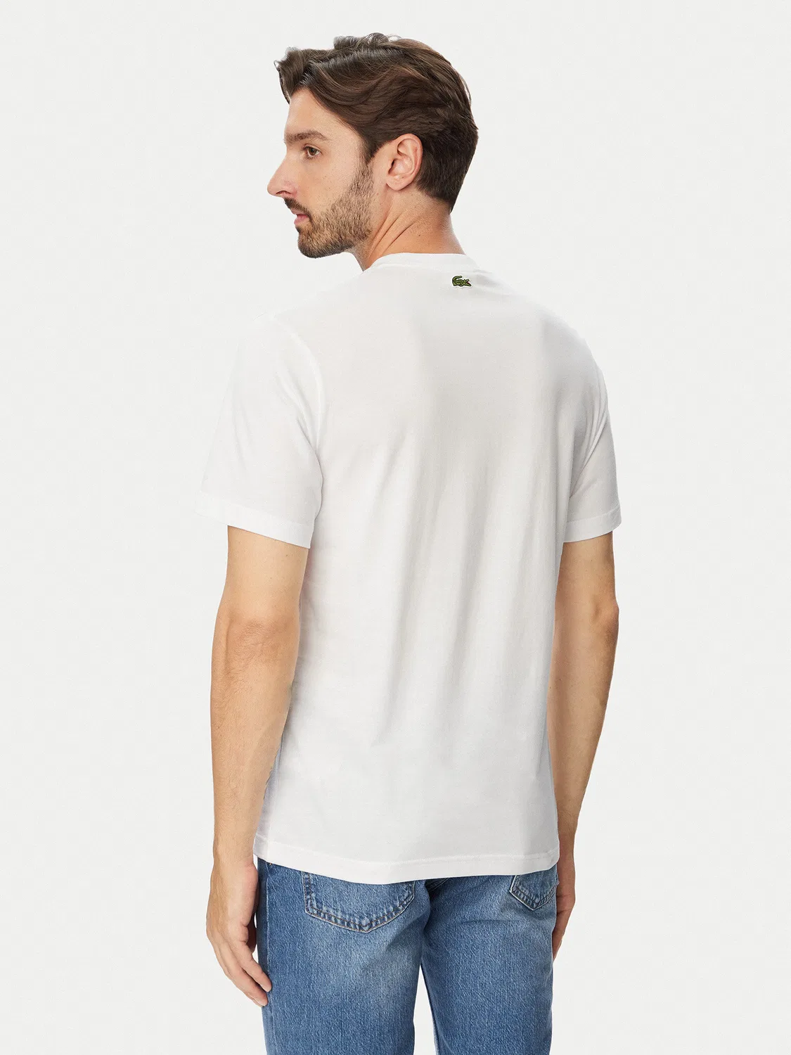 Мужская футболка классического кроя Lacoste, белый — фото 3