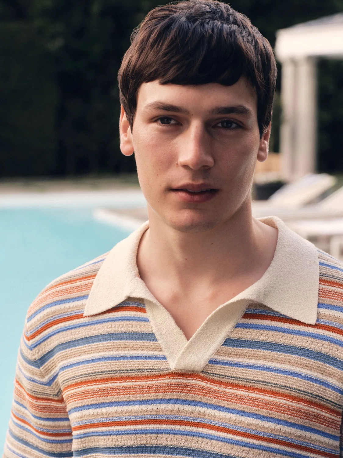 Поло с фактурным букле-вязанием, мультиколор, White/Multi Boucle Stripe Knit Trophy Next, белый/мультиколор — фото 4