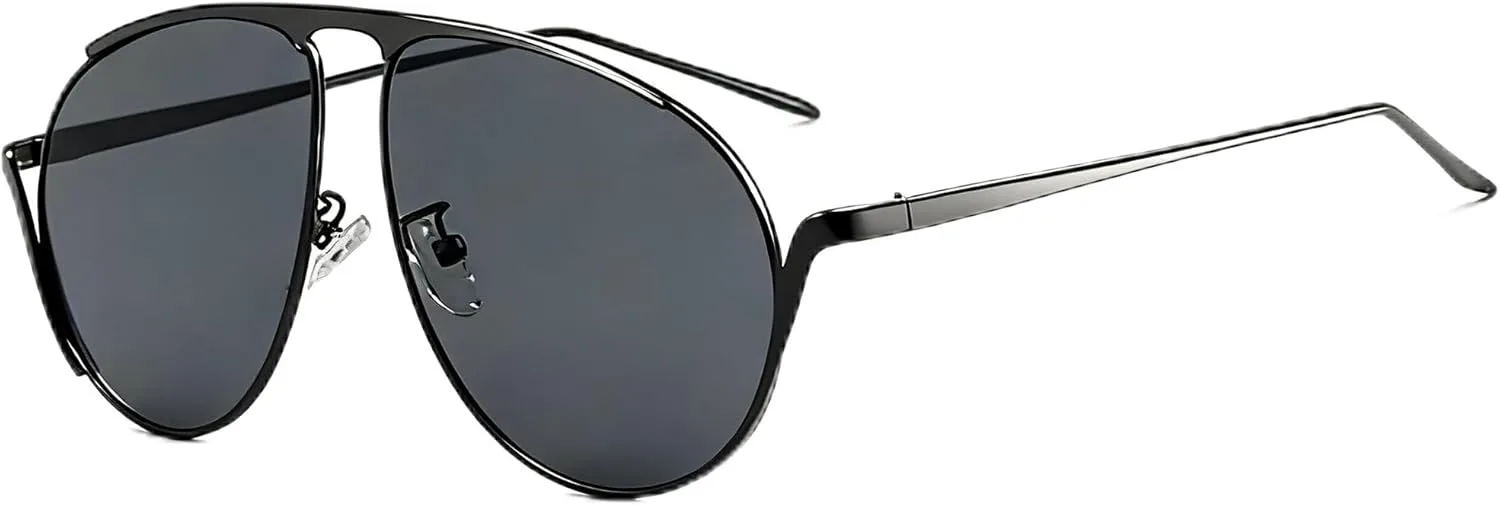 

bullabulling Модные солнцезащитные очки-пилот в стиле 70-х для женщин и мужчин, с металлической оправой, золотистыми линзами цвета шампанского, Black Black