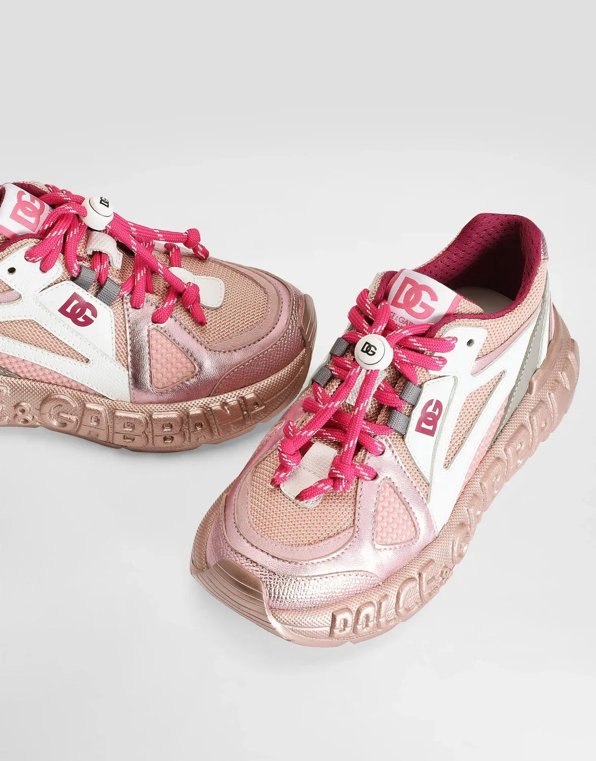 Кроссовки DG Bounce 12 из нейлона Dolce & Gabbana, розовый — фото 4