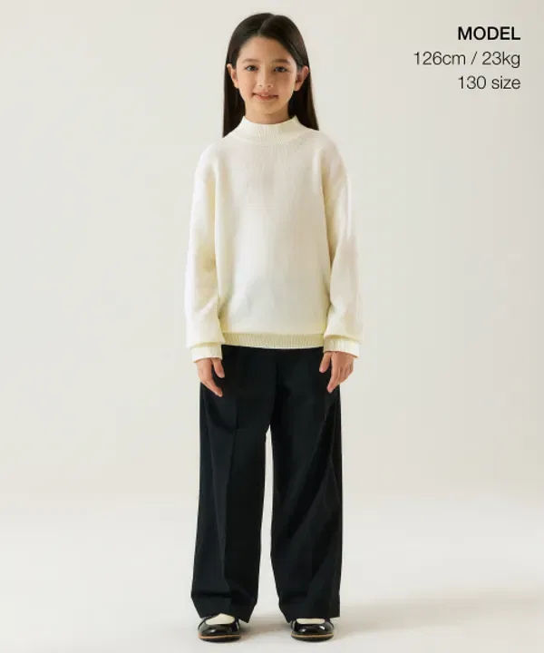 Водолазка Essential Turtle Neck, кремовая, Musinsa Standard Kids — фото 2