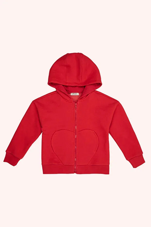 Детское худи для девочек с длинным рукавом Panço, Red
