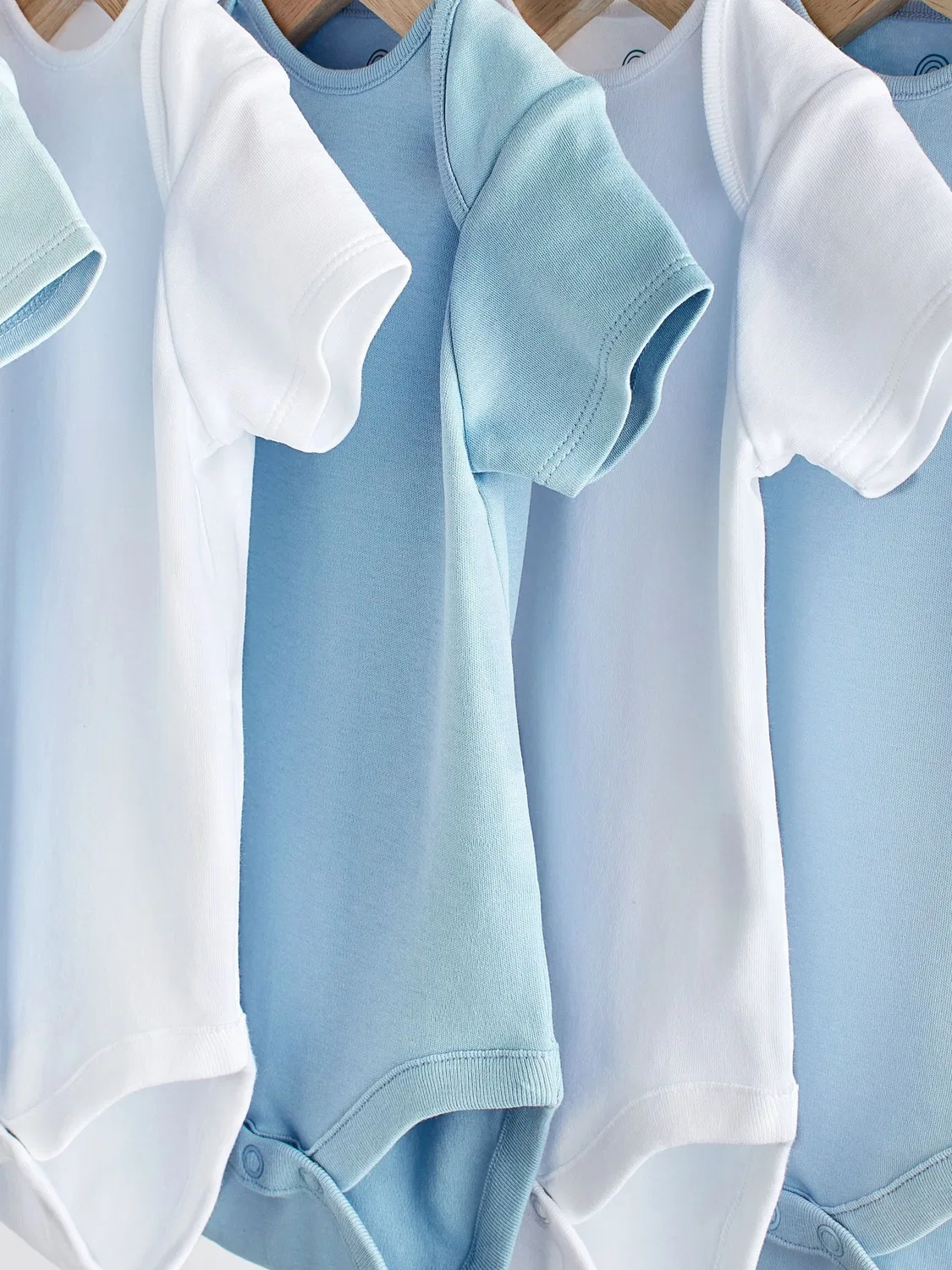 Боди для новорожденных, набор 5 шт, Plain Baby Bodysuits Next, голубой/белый — фото 3