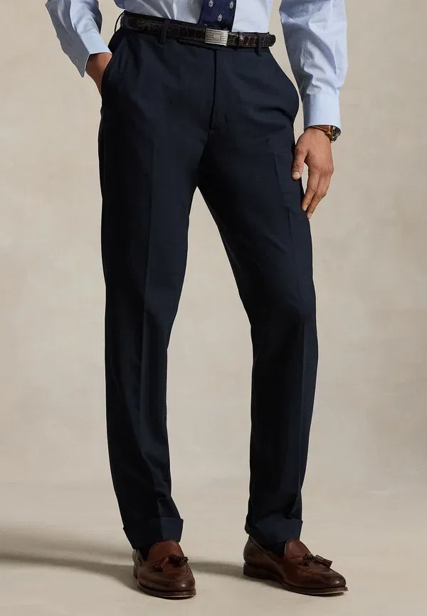 Брюки из шерстяной смеси, марлевые, Wool-blend suit trouser, Polo Ralph Lauren, темно-синий