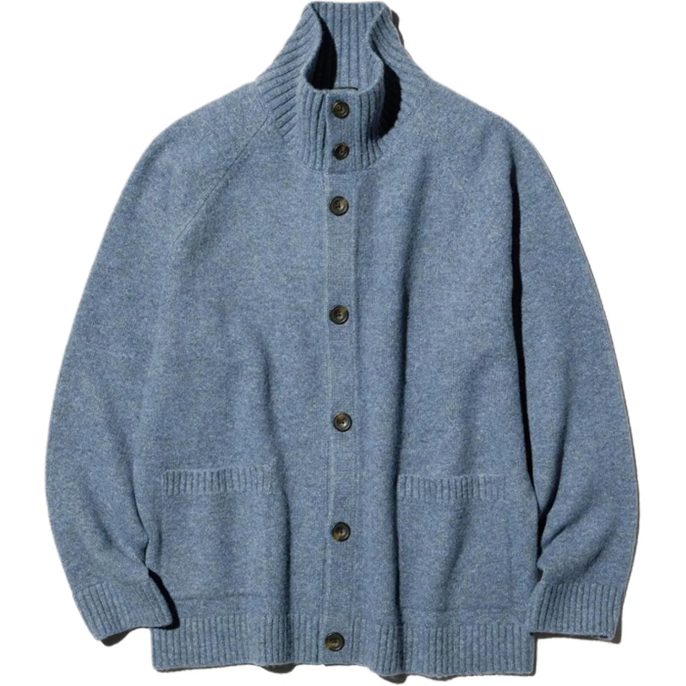 Мужской свитер с воротником-стойкой Lake Blue UNIQLO