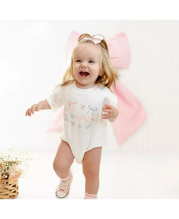 Детский комбинезон с коротким рукавом с принтом Sweet Wink, белый — фото 2