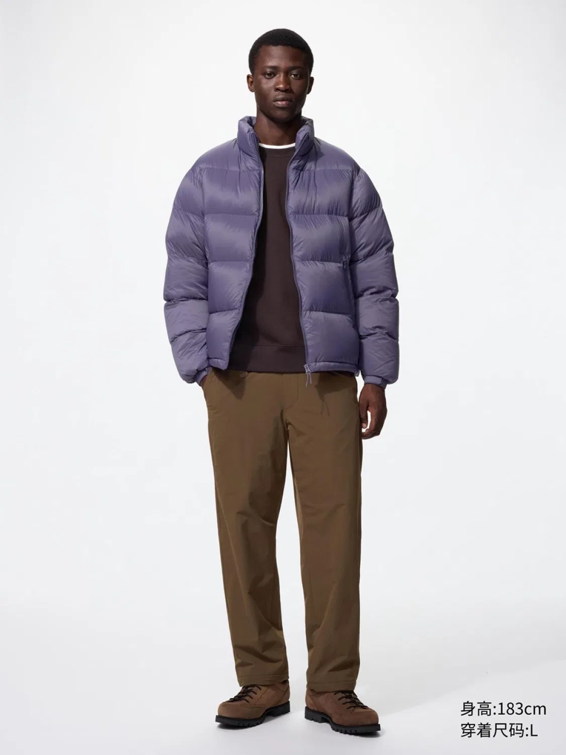 Брюки утепленные повседневные Uniqlo, коричневый