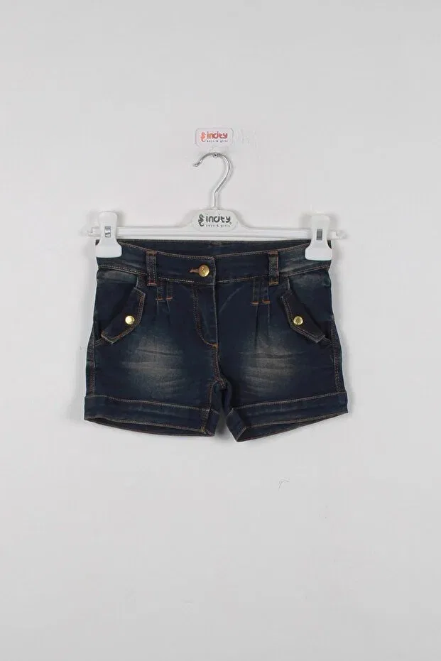Детские шорты джинсовые с золотыми пуговицами Incity, Navy Blue