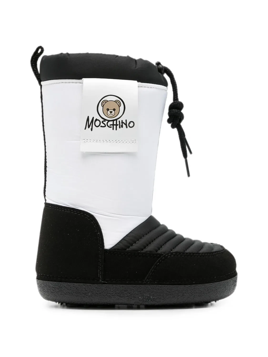 Стеганые сапоги с нашивкой-логотипом Moschino Kids, белый