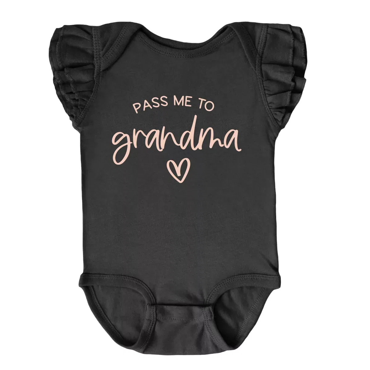 Детское боди для девочек с принтом Pass Me To Grandma The Juniper Shop, Black