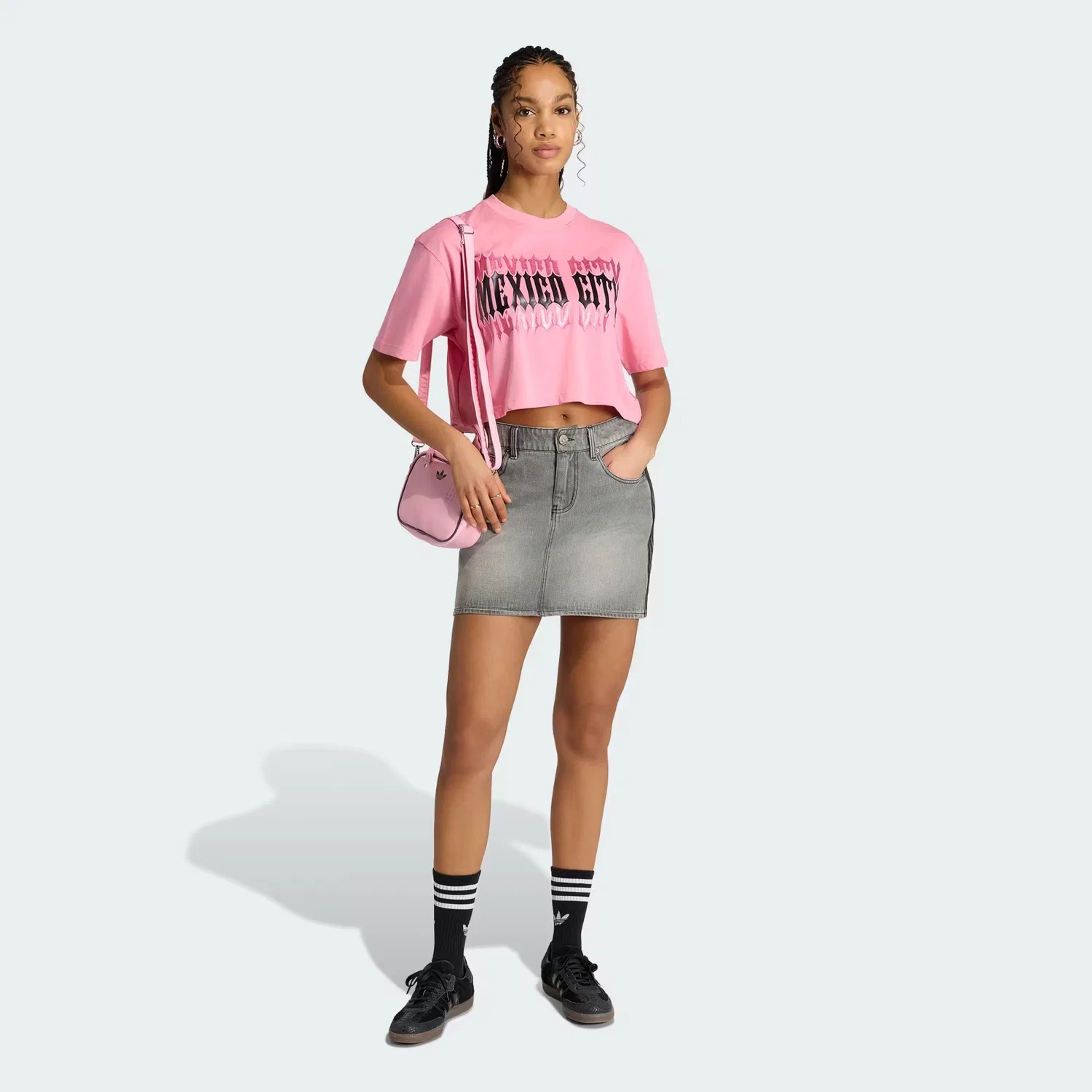 Женская футболка оверсайз Mexico City Adidas Originals, розовый — фото 3