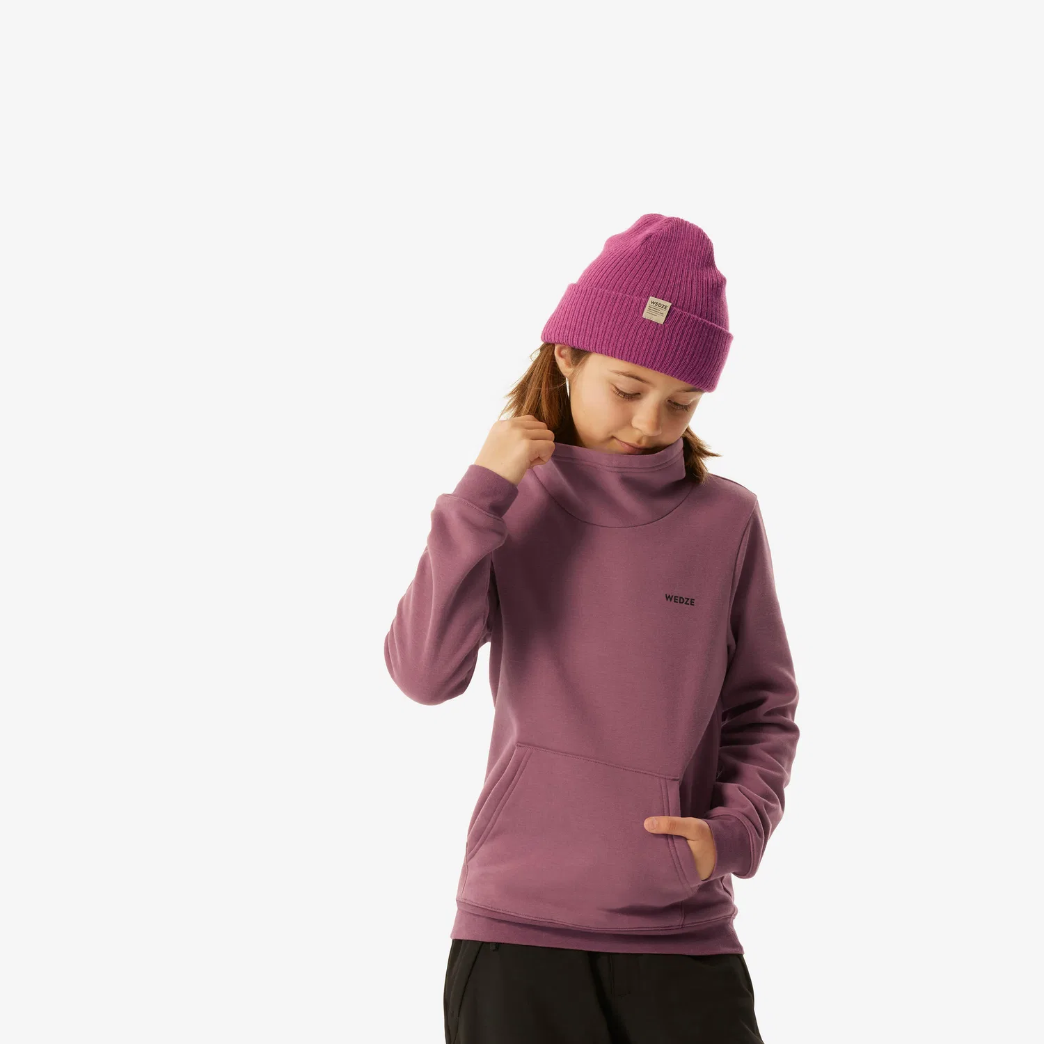 Детский пуловер с высоким воротником Skipullover Wedze, Altviolett