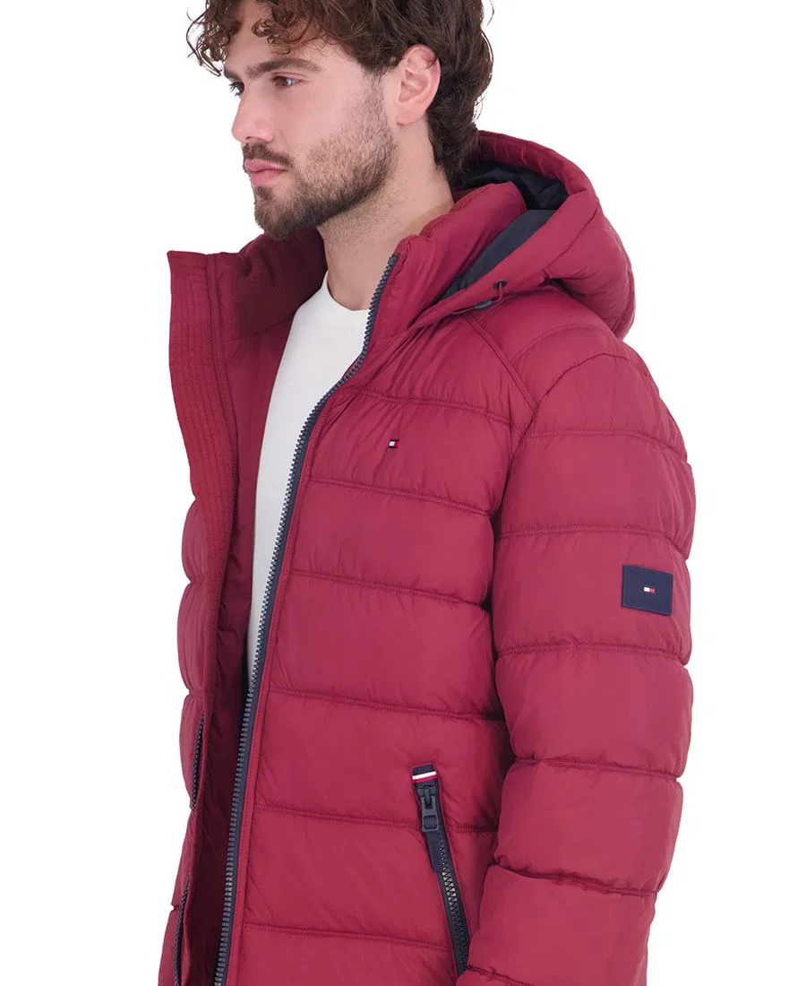 Мужская куртка-пуховик с капюшоном, стеганая Tommy Hilfiger, Red — фото 3