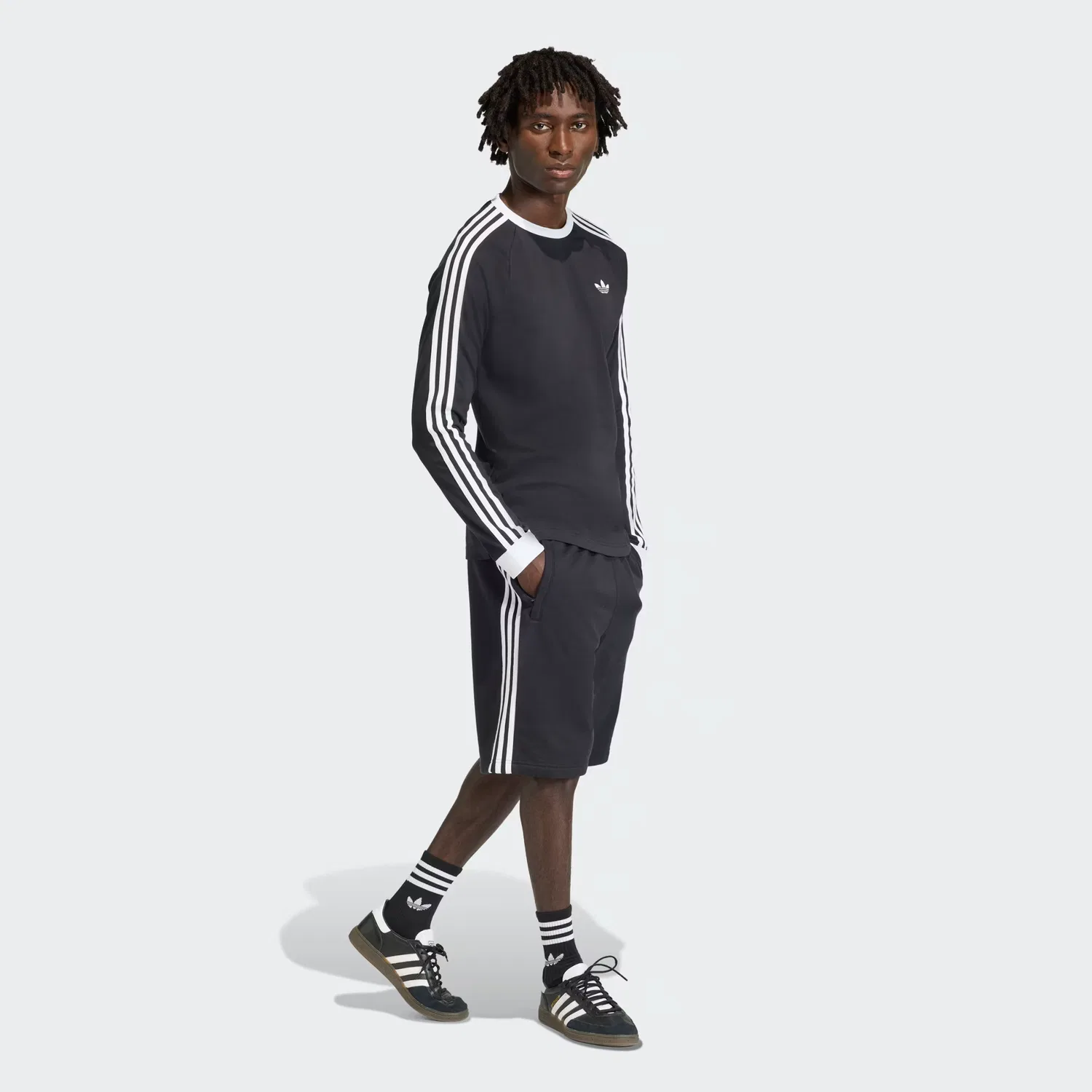 Мужские шорты с кулиской 3-Stripes Adidas Originals, черный — фото 4