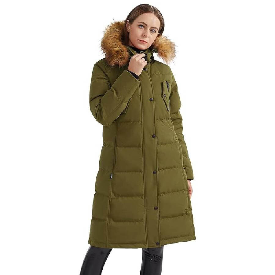 

Пальто-пуховик Orolay Women's Down Winter Long, оливковый