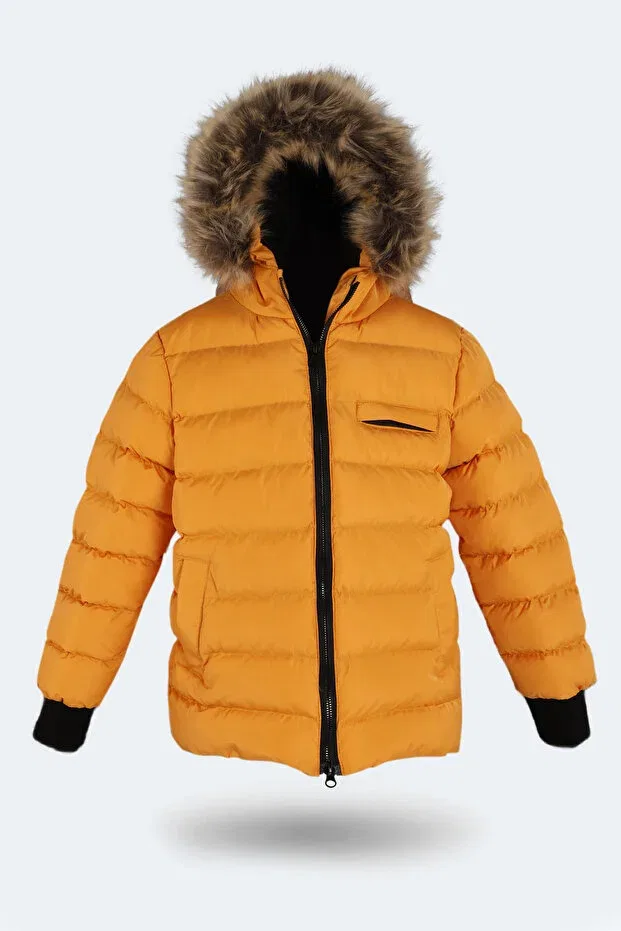 Детское пальто для девочек пуховое с капюшоном Calisto Slazenger, Yellow — фото 3