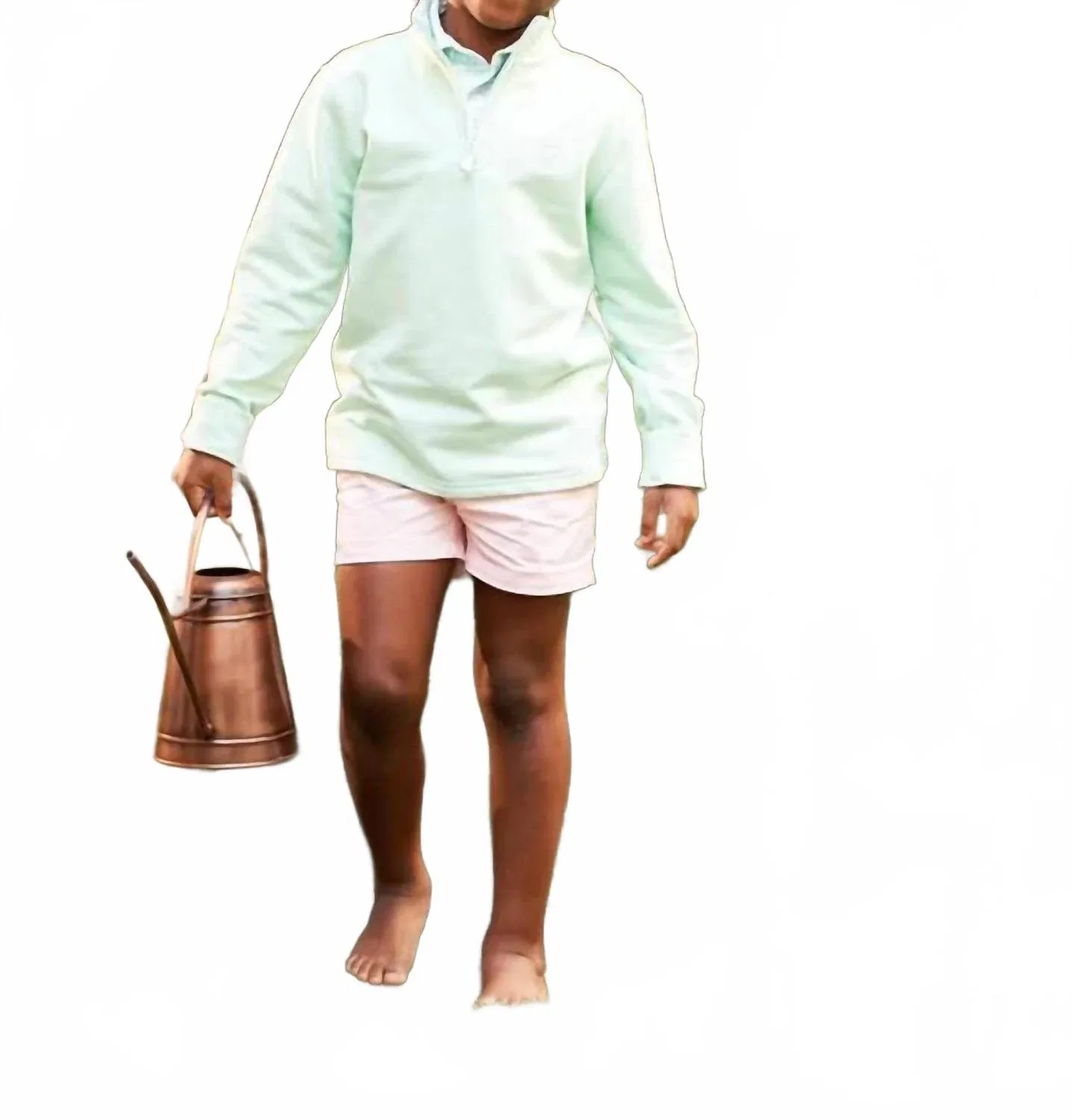 Детский пуловер на молнии с принтом аиста Hayword Half Zip The Beaufort Bonnet Company, Grace Bay Green — фото 2
