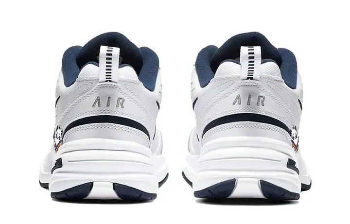 Кастомизированные кроссовки Nike Air Monarch 4 Chunky Sneakers Unisex, белый/синий/оранженвый — фото 4