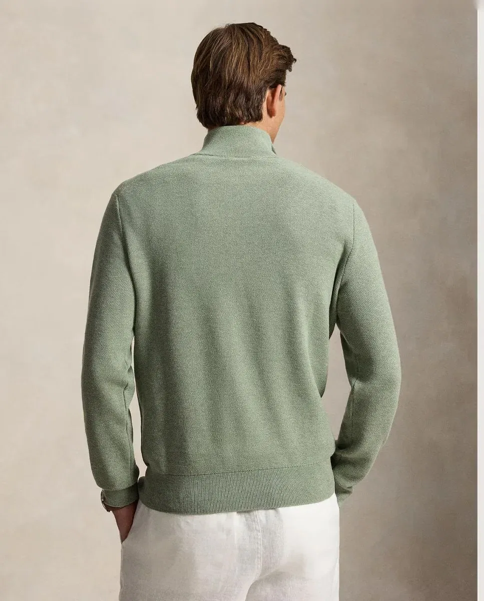 Мужской джемпер на полумолнии хлопковый Polo Ralph Lauren, Verde Claro — фото 2
