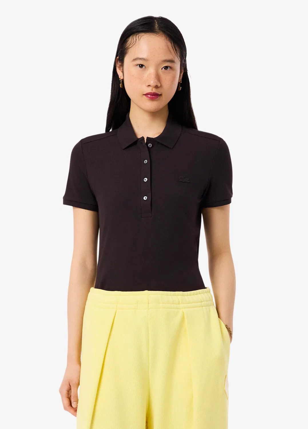 Поло Lacoste Slim Fit, коричневый — фото 2