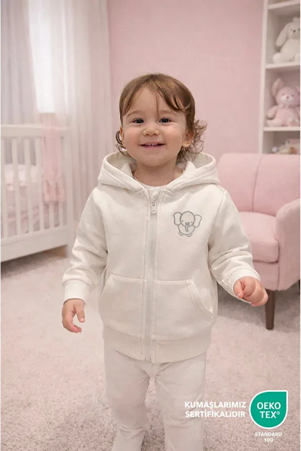 Детское худи для девочек с вышивкой Lilalinda, Gray Embroidery
