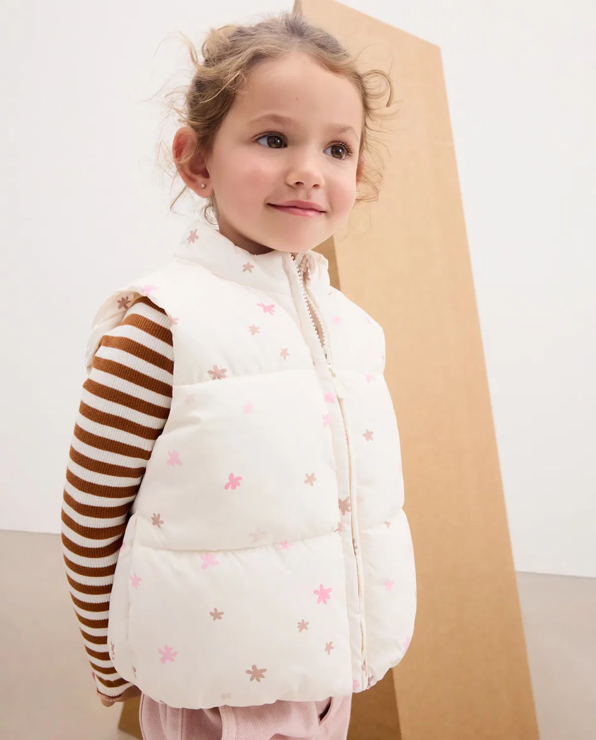 Детский жилет для девочек с принтом All Over Print Tone To Tone Flock Kids El Corte Inglés, Blanco