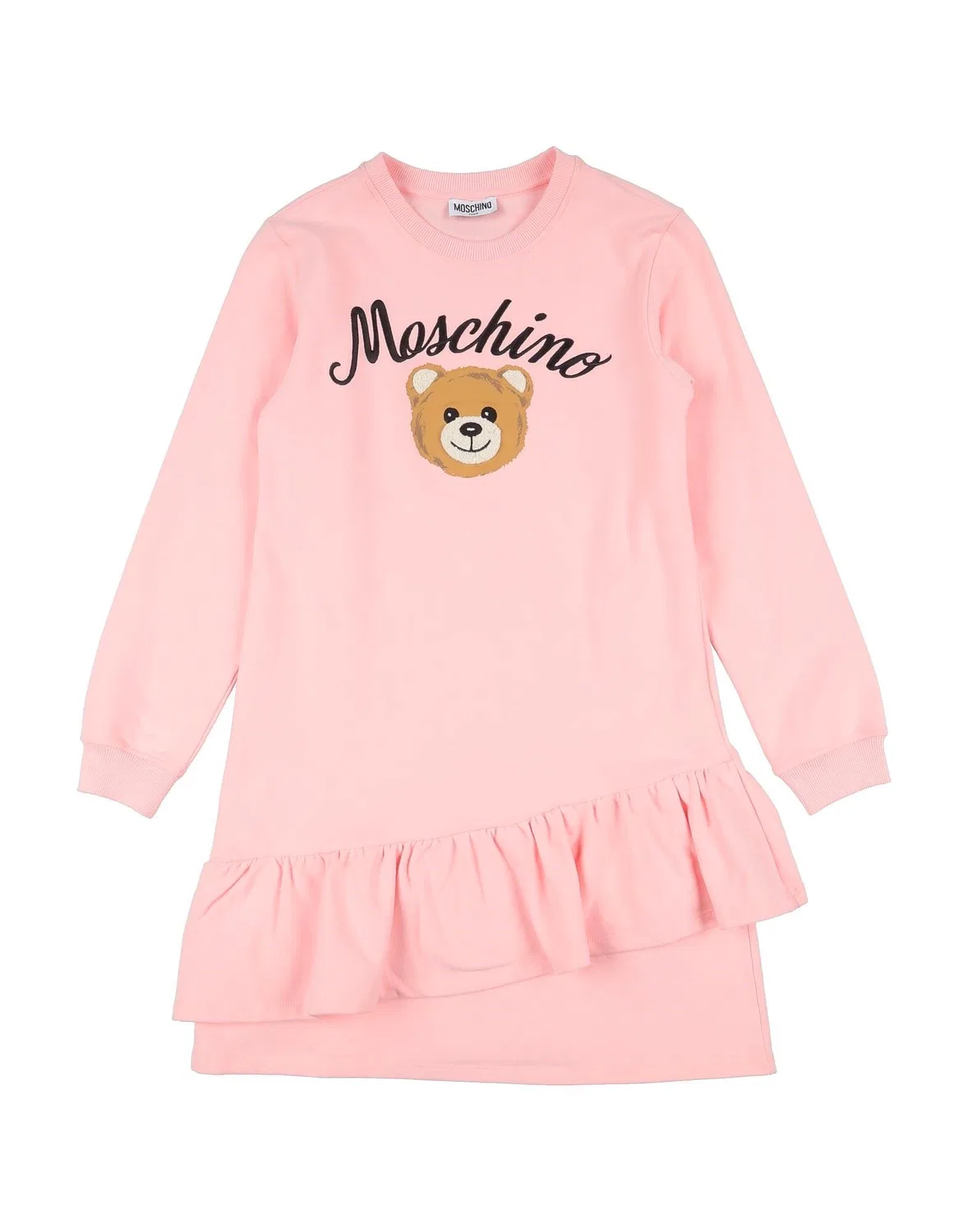 Детское флисовое платье для девочек с принтом Moschino Teen, розовый