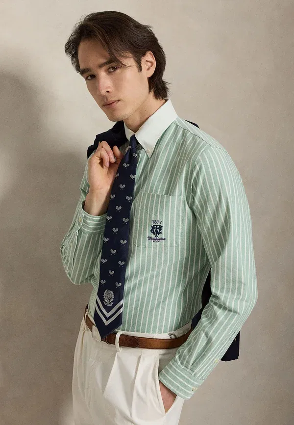 Рубашка поло, хлопок Polo Ralph Lauren, белый/зеленый