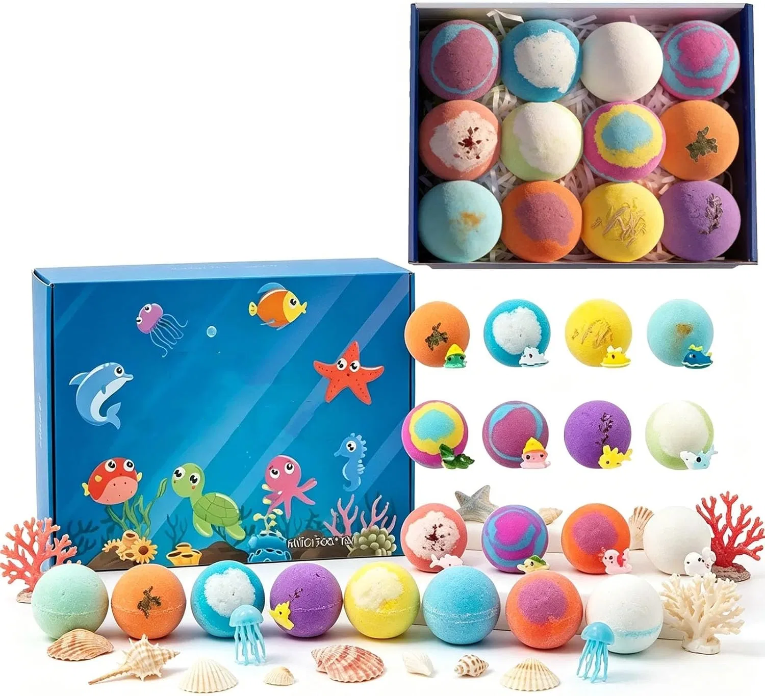 Набор бомбочек для ванны Ocean Bath Bombs, EUYIMOMO, 24 шт, 100 г