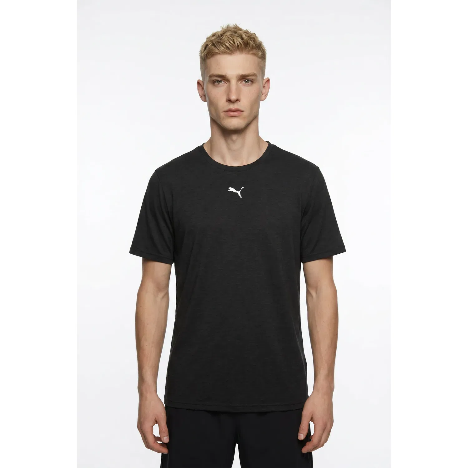 Детская базовая тренировочная футболка PUMA, PUMA Black Heather — фото 2