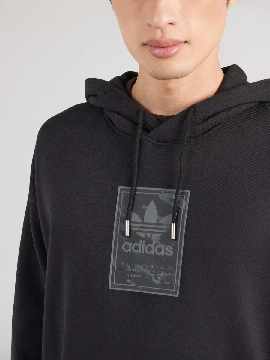Толстовка ADIDAS ORIGINALS 'CAMO HD TONGUE' черного цвета — фото 3