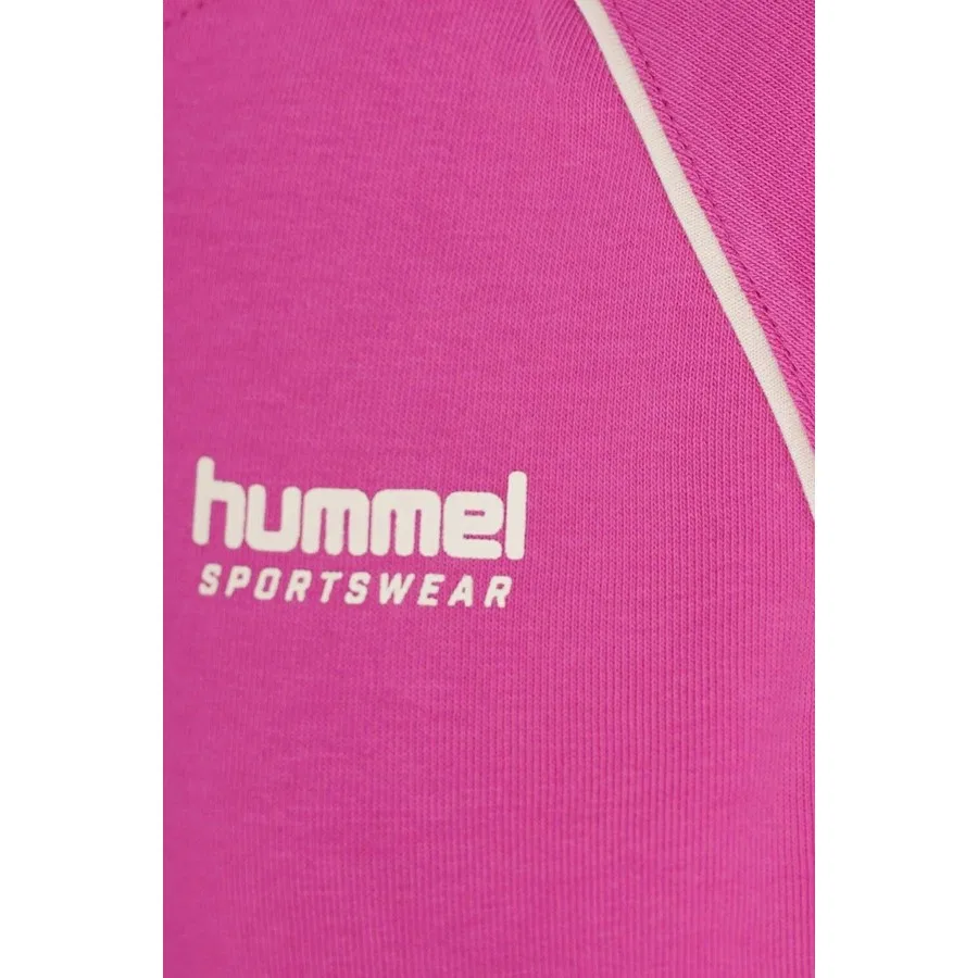 Детский свитшот с капюшоном на молнии, Regular Fit, с логотипом, Hummel, Розовый — фото 4