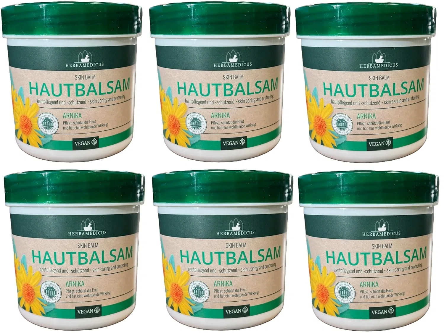 Крем для тела Arnica Skin Balm Cream Care-Protecting, Herbamedicus, набор 6 шт. по 250 мл