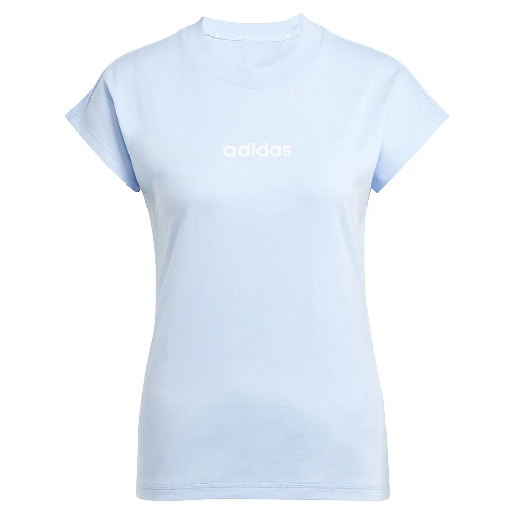 Футболка с коротким рукавом adidas Essentials Linear Cotton, синий — фото 3