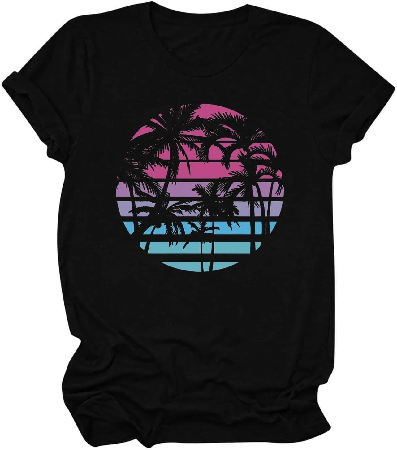 Женская футболка с пальмами Sun Tshirts, Black