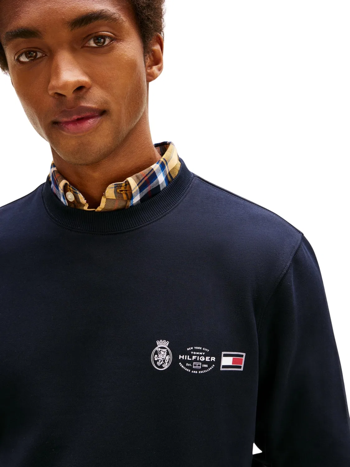 Мужской свитшот с круглым вырезом Small Crest Outline Tommy Hilfiger, Desert Sky — фото 3